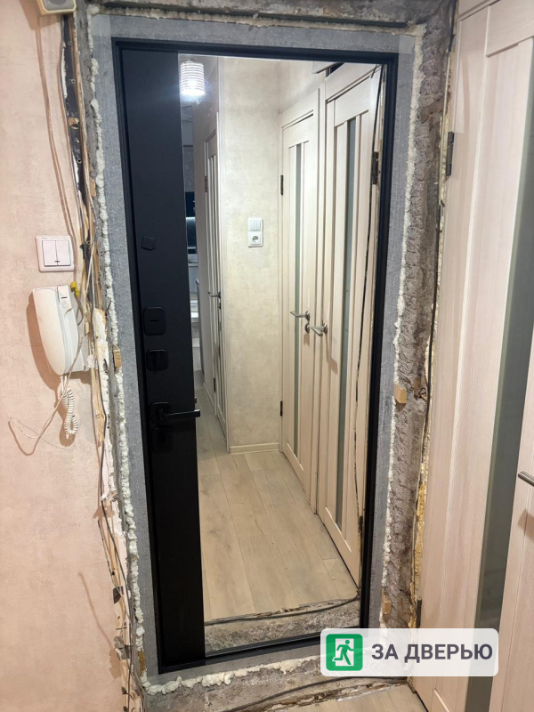 Дверь Феррони 7.5 см черный кварц зеркало (2 цвета) - 