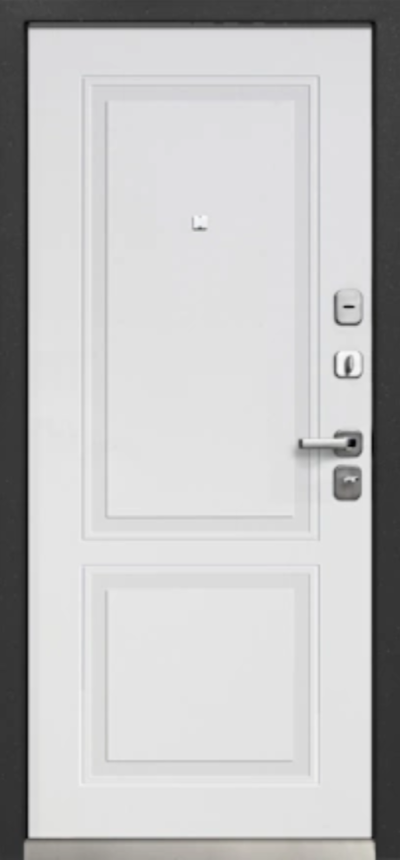 Дверь Феррони люксор букле черный - Белый эмалит